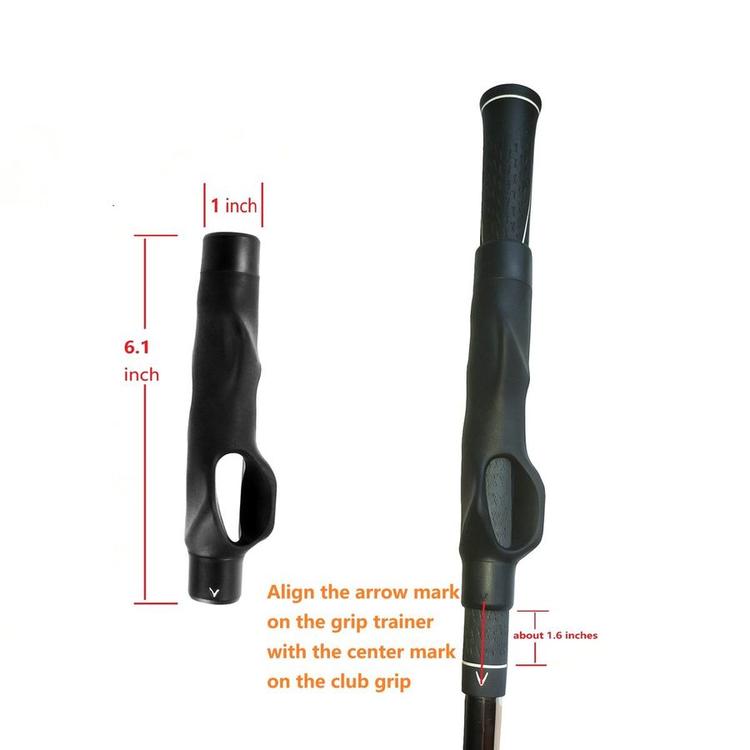 高尔夫握把训练器 + 手臂固定带套装（黑色）